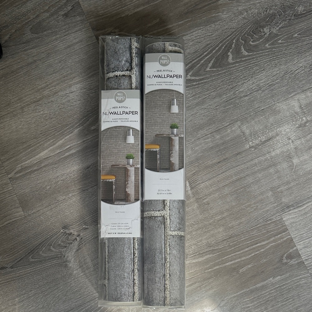 NuWallpaper Gray Brick Peel and Stick Wallpaper